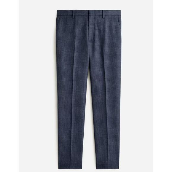 J.Crew Ludlow Slim-fit Suit Pants Mens 29x32 Blue Houndstooth Cotton-wool Blend - Picture 1 of 6